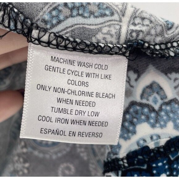 Charter Club Liquid Knit Paisley Keyhole Hardware‎ Blouse Size Medium Career - Picture 5 of 8